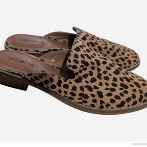Pre-owned Indigo Tan Leopard Women's Clogs